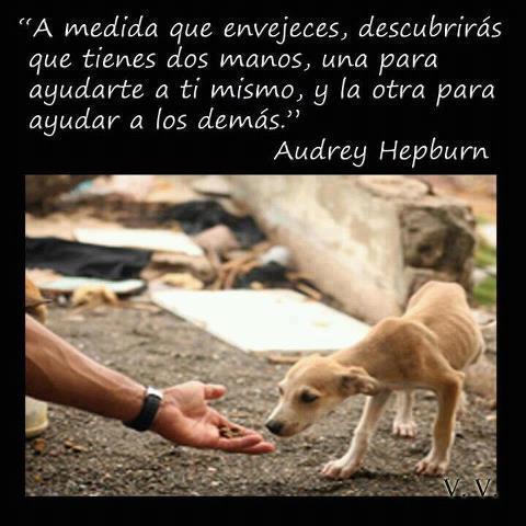 A medida que envejeces, descubrirás que tienes dos manos, una para ayudarte a tí mismo, y la otra para ayudar a los demás.
