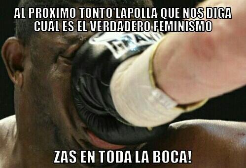Al próximo tonto que nos diga cual es el verdadero feminismo. Zas en toda la boca.