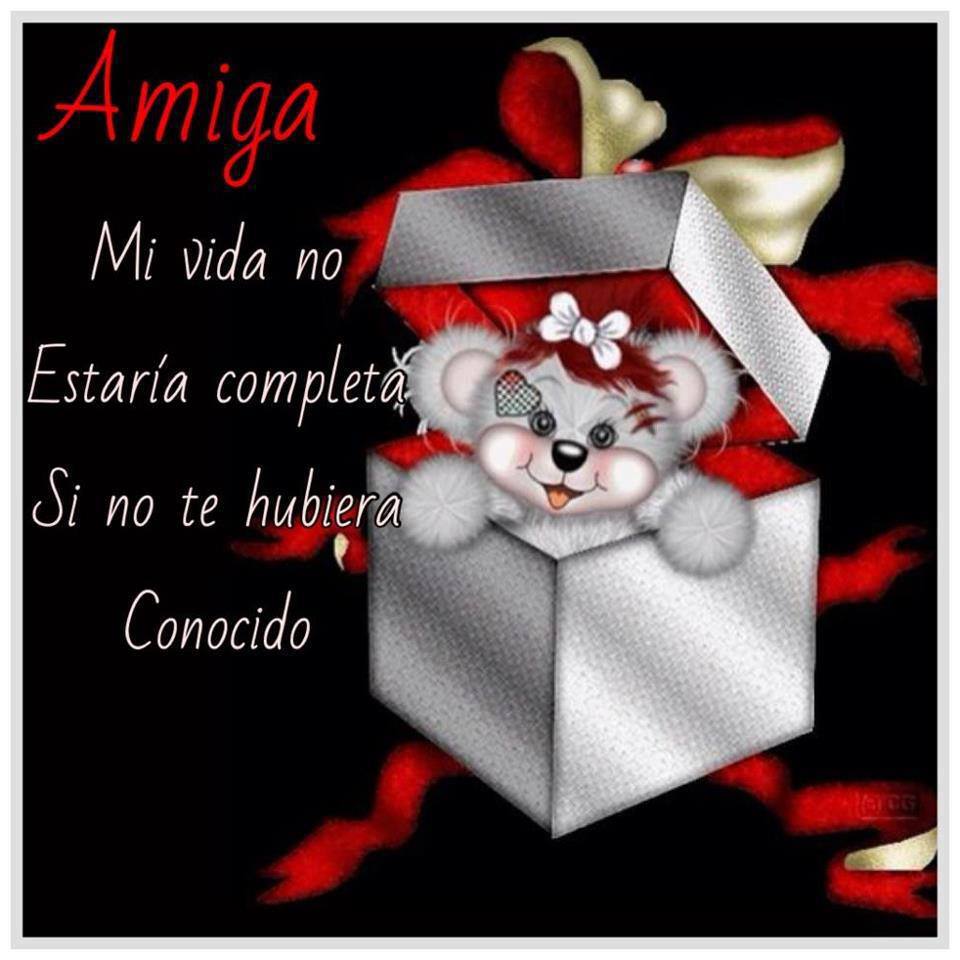 Amiga mi vida no estaria completa, si no te hubiera conocido.