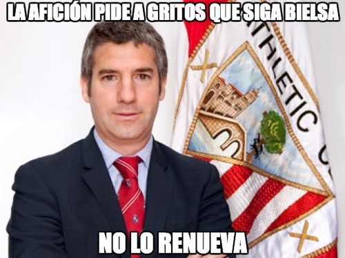 La afición pide a gritos que siga Bielsa. El presidente no lo renueva.