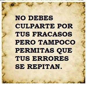 No debes culparte por tus fracasos, pero tampoco permitas que tus errores se repitan