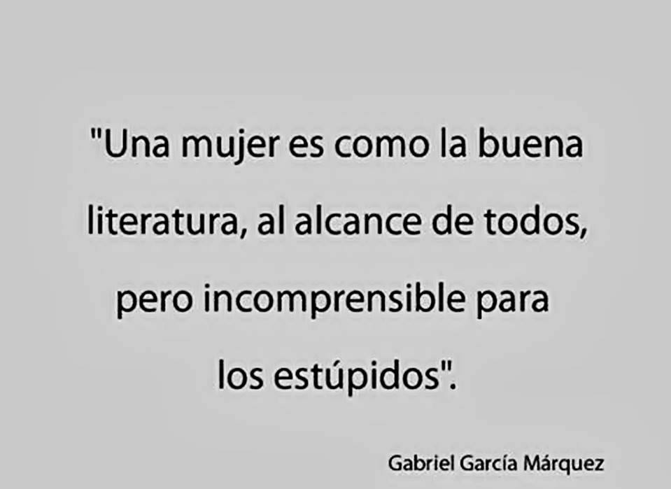 Una mujer es como la buena literatura, al alcance de todos, pero incomprensible para los estúpidos.