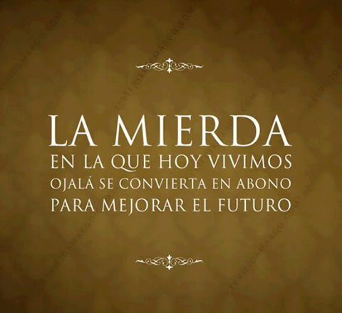 La Mierda en la que hoy vivimos ojalá se convierta en abono para mejorar el futuro.