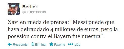 Xavi en rueda de prensa: Messi puede que haya defraudado 4 millones de euros, pero la posesión contra el Bayern fue nuestra.