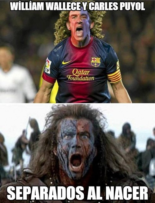 William Wallece y Carles Puyol. Separados al Nacer.