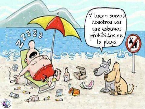 Y luego somos nosotros los que estamos prohibidos en la playa.