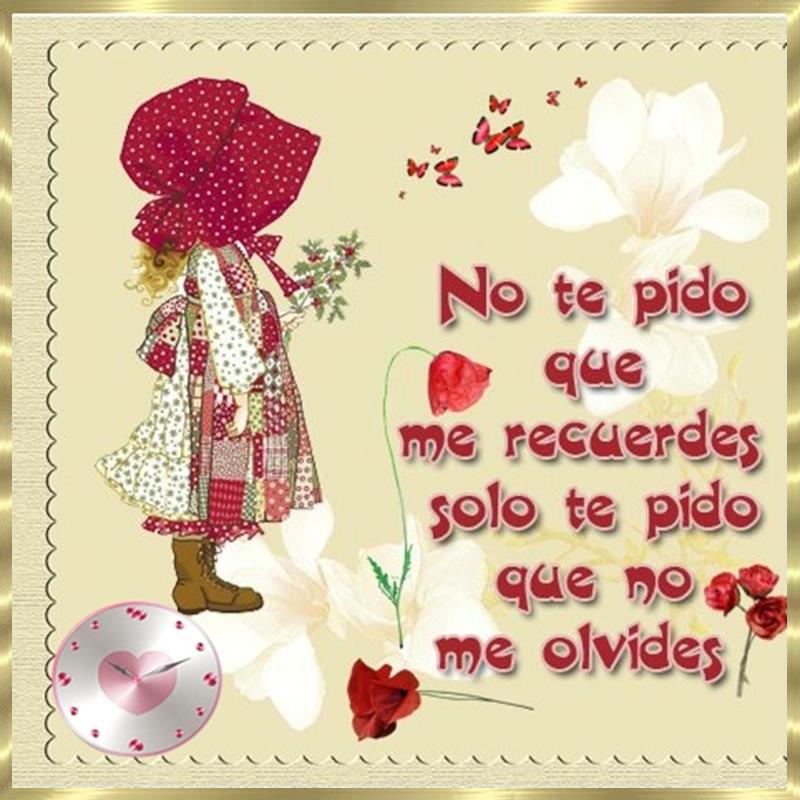 No te pido que me recuerdes solo te pido que no me olvides.