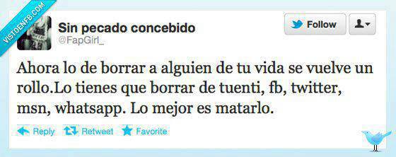 Borrar alguien de tu vida
