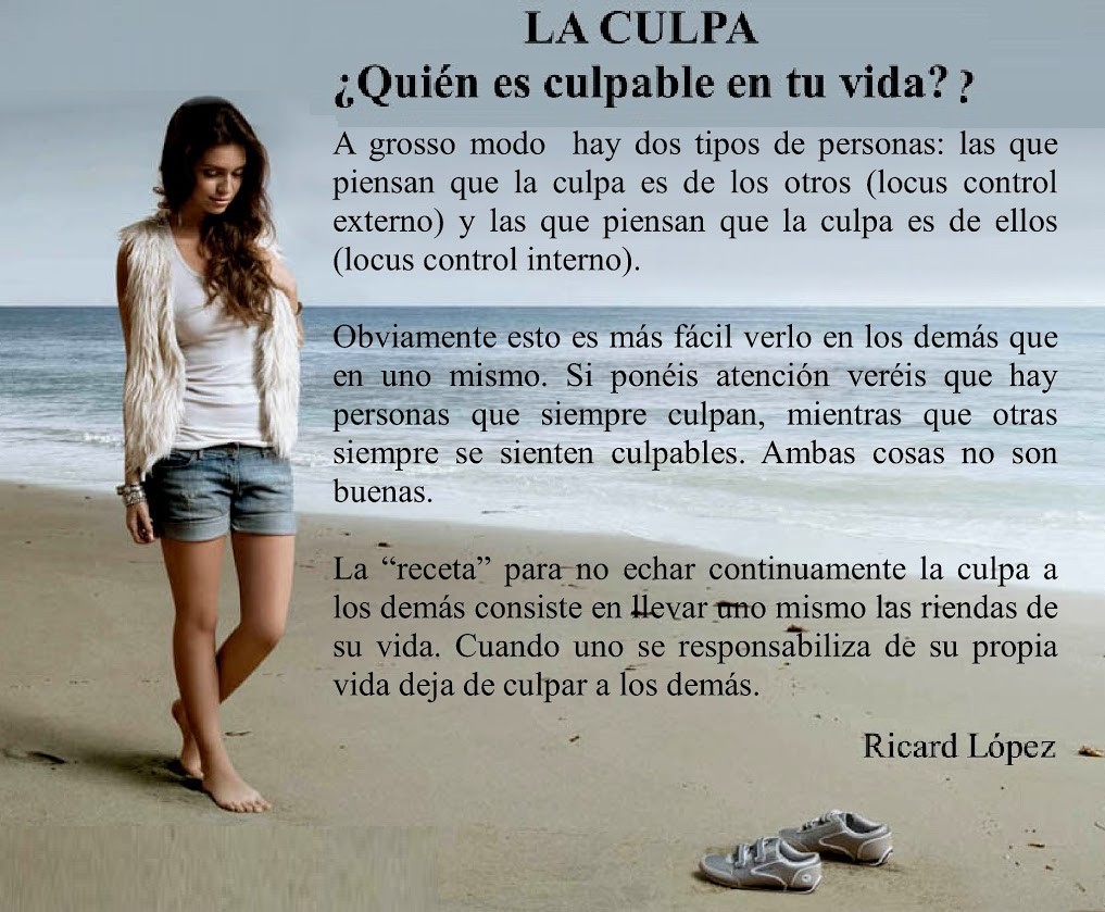 ¿Quién es culpable en tu vida? La receta para no echar continuamente la culpa a los demás consiste en llevar uno mismo las riendas de su vida.