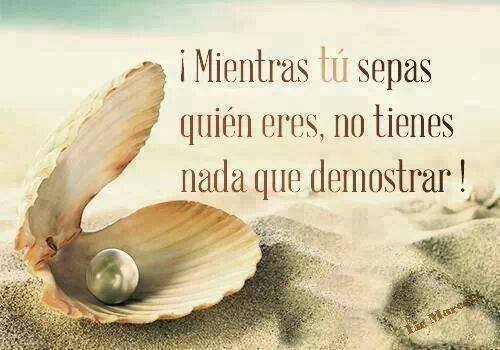 Mientras tú sepas quién eres, no tienes nada que demostrar.