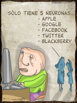 Sólo tiene 5 neuronas...Apple, Google, Facebook, Twitter, Blackberry.