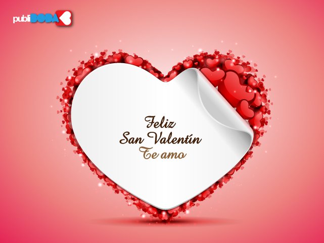 Feliz San Valentín. Te amo. Mi vida no tenia sentido