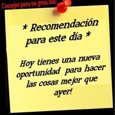 Recomendación para este día