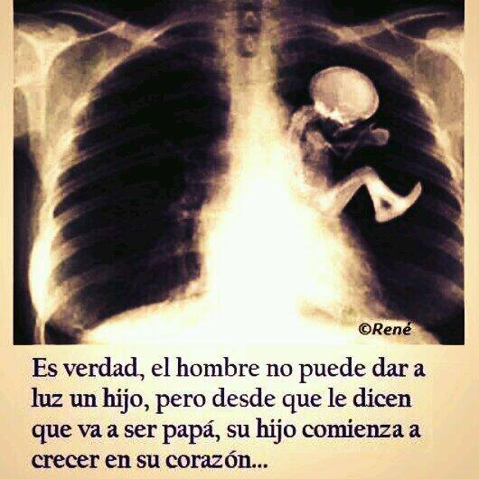 Es verdad, el hombre no puede dar a luz un hijo, pero desde que le dicen que va ser papá, su hijo comienza a crecer en su corazón...