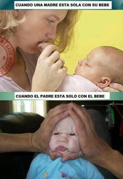 Cuando el padre esta solo con el bebe