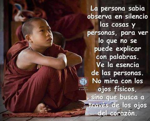 La persona sabia observa en silencio las cosas