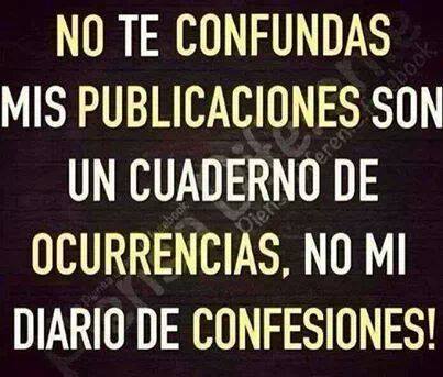 No te confundas mis publicaciones…