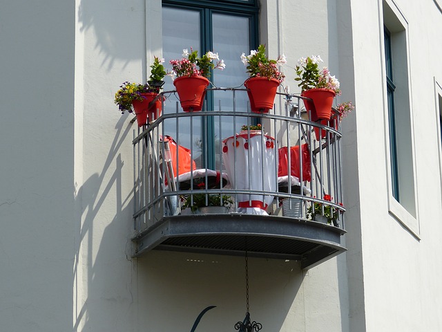 Balcón con plantas