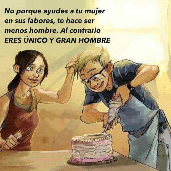 No porque ayudes a tu mujer en sus labores…