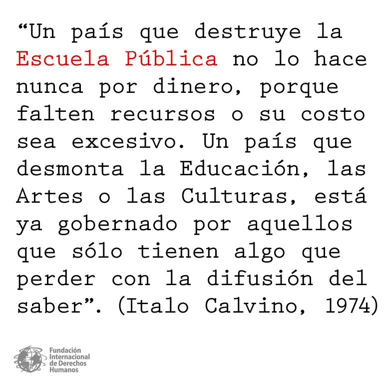 Un país que destruye la escuela pública