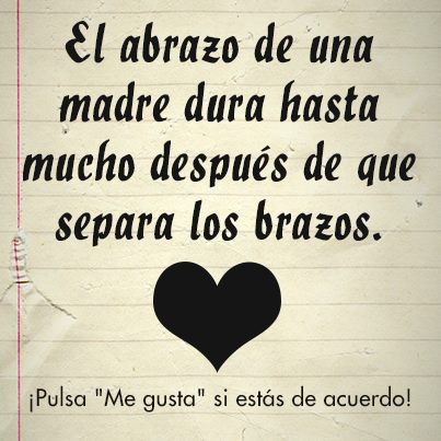 El abrazo de una madre