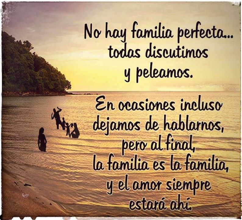 No hay familia perfecta todas discutimos y peleamos. En ocasiones incluso dejamos de hablarnos, pero al final, la familia es la familia y el amor siempre está ahí