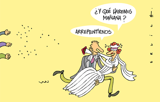 Casamiento, boda, matrimonio. ¿Y que haremos mañana? Arrepentirnos