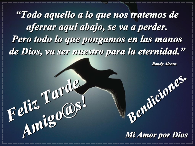 Feliz Tarde Amigo@s! Bendiciones.