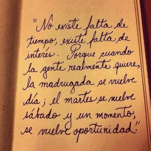 No existe falta de tiempo, existe falta de interés.