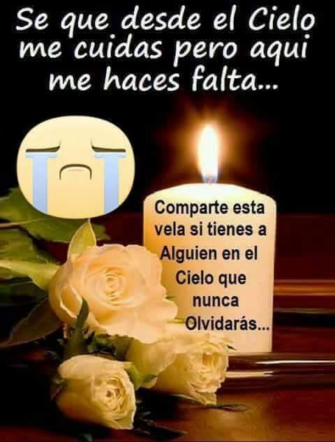 Se que desde el Cielo me cuidas pero aquí me haces falta…