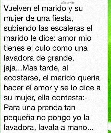 Vuelve el marido y su mujer de una fiesta, subiendo la escalera..