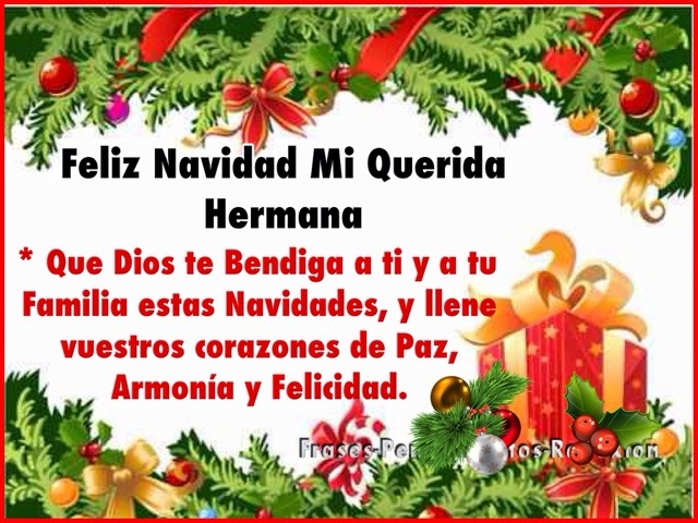 Aunque la mayor parte del tiempo tengamos riñas sabes perfectamente que siempre serás mi pequeña niña. Te deseo una feliz Navidad hermanita linda, nunca olvides que siempre tendrás en mí a la mejor amiga.