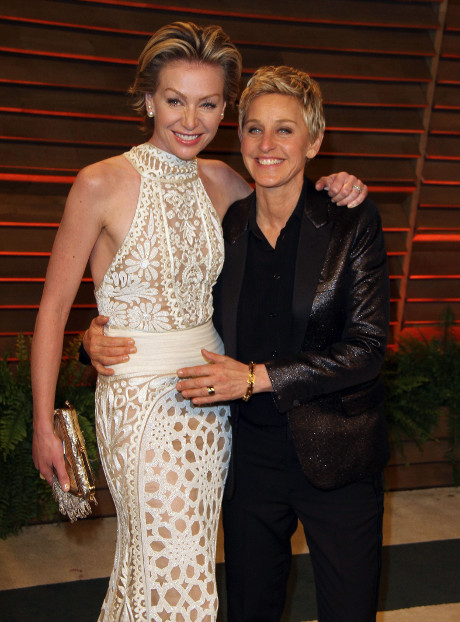 Portia de Rossi  signo Acuario y su pareja Ellen deGeneres
