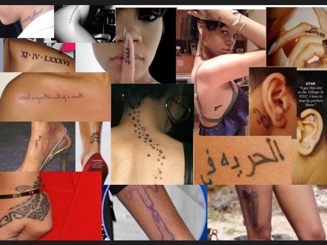 Tatuajes de Rihanna que es Piscis
